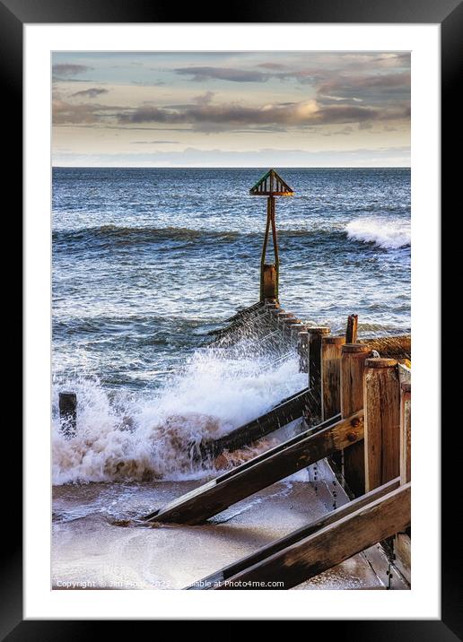 Seaton Sluice Groyne Framed Mounted Print by Jim Monk