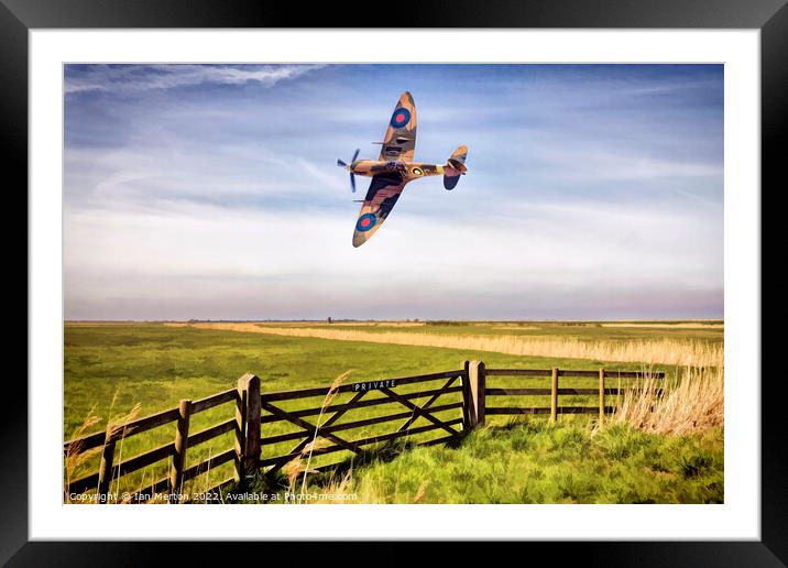 Spitfire Pass Framed Mounted Print by Ian Merton