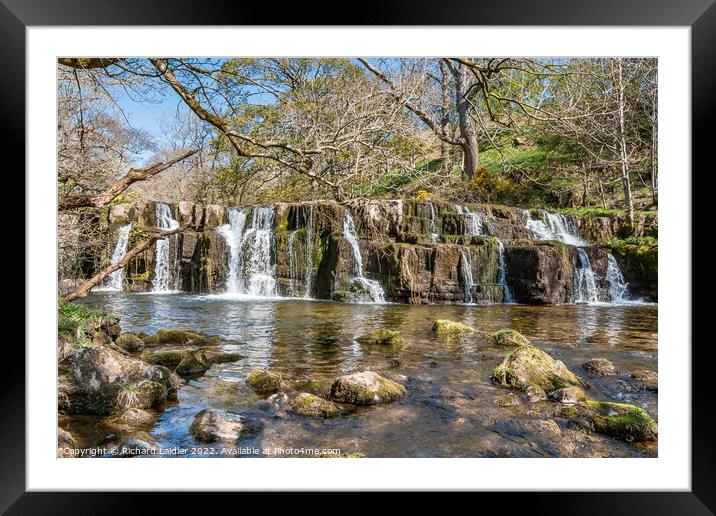 Orgate Force Waterfall in Spring Sunshine (1) Framed Mounted Print by Richard Laidler