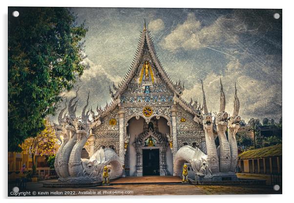 Wat Sop Ruak,Wiang, Chiang Saen District, Thailand Acrylic by Kevin Hellon