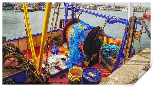 Colorful Fishing Boat  Print by Peter F Hunt