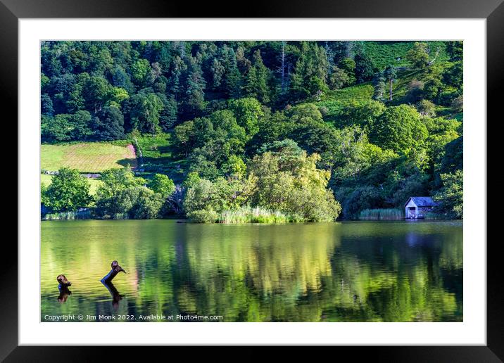 The Boathouse on Rydal Water Framed Mounted Print by Jim Monk