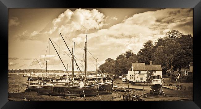 View of Pin Mill from King's Yard Framed Print by Gary Eason