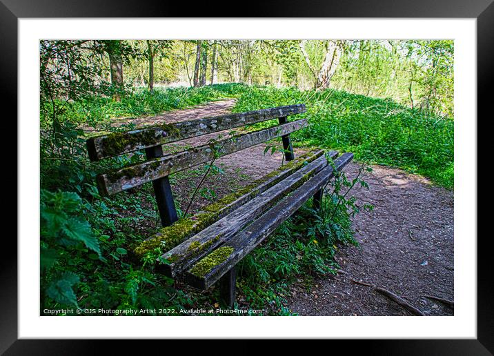 Weather Beaten Bench Framed Mounted Print by GJS Photography Artist
