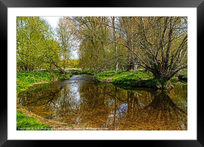 Tree Shaddows in the River Framed Mounted Print by GJS Photography Artist