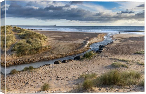 Blyth Beach and Dunes Canvas Print by Jim Monk