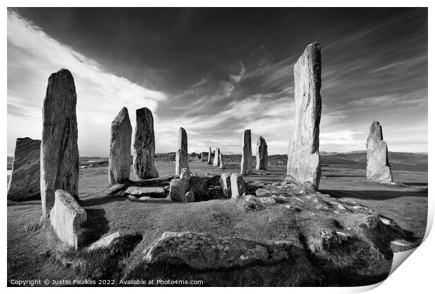 Callanish Standing Stones, Isle of Lewis, Hebrides Print by Justin Foulkes