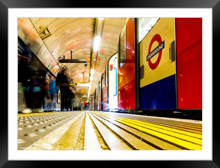 London underground tube train UK Framed Mounted Print by Rose Sicily