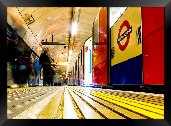 London underground tube train UK Framed Print by Rose Sicily