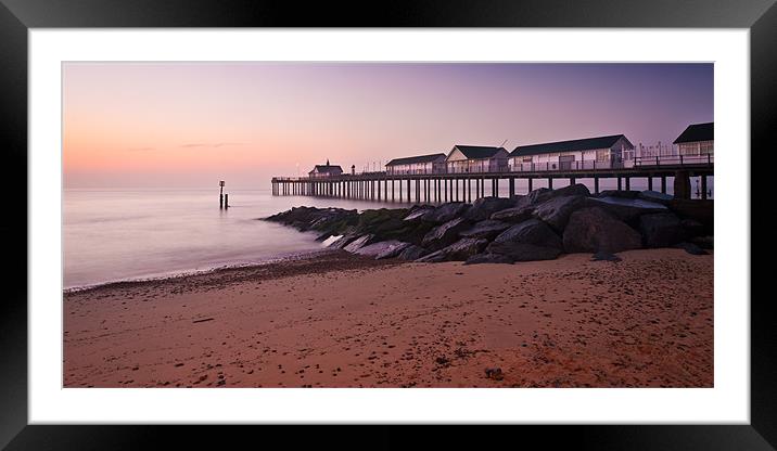 Pre dawn at Southwold Pier Framed Mounted Print by Stephen Mole