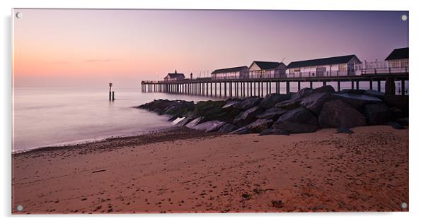 Pre dawn at Southwold Pier Acrylic by Stephen Mole