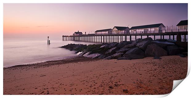 Pre dawn at Southwold Pier Print by Stephen Mole