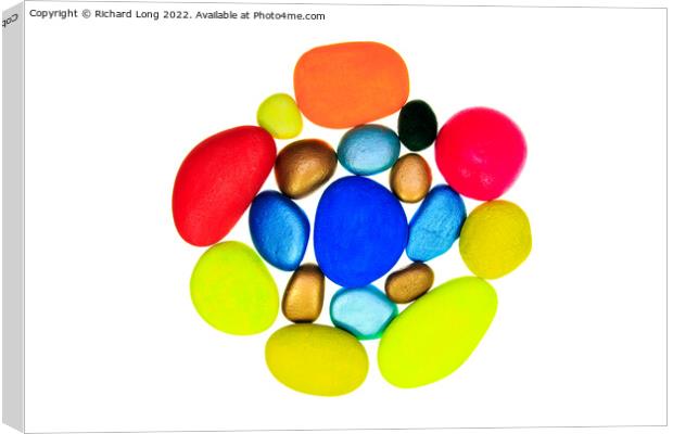 multi coloured stones Canvas Print by Richard Long