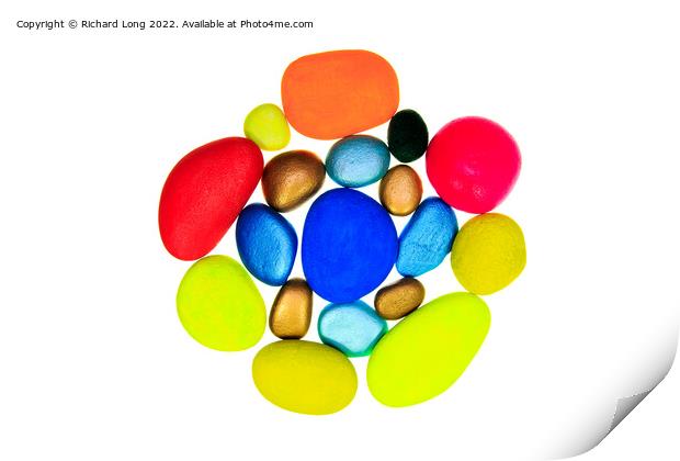 multi coloured stones Print by Richard Long