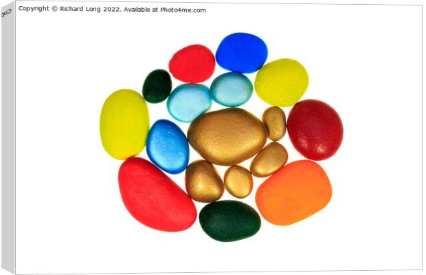  multi coloured stones Canvas Print by Richard Long