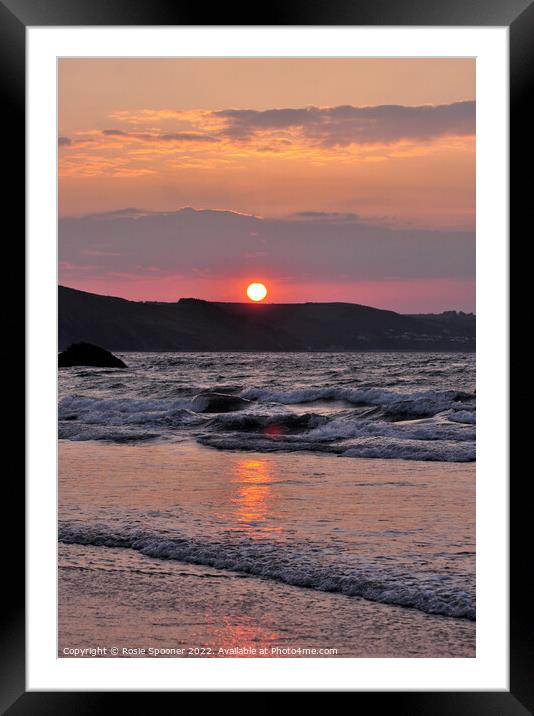 Sunrise on Looe Beach Cornwall Framed Mounted Print by Rosie Spooner
