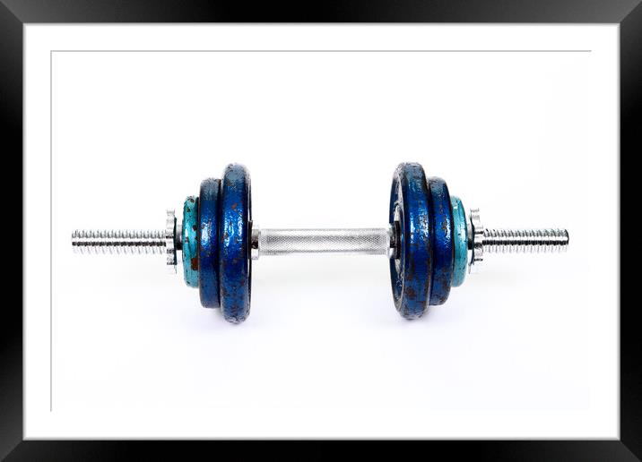 Dumbbell Weights Framed Mounted Print by Drew Gardner