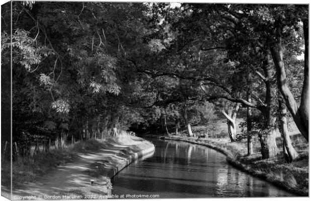 The Brecon and Monmouthshire Canal, Monochrome Canvas Print by Gordon Maclaren