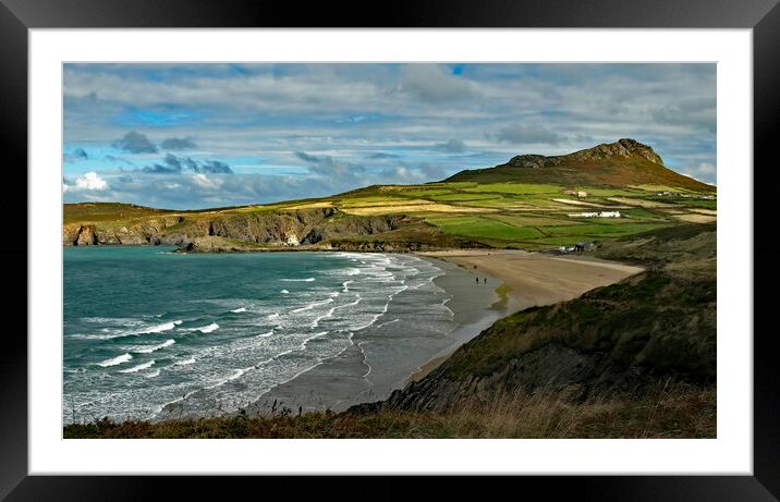 Whitesands Bay from the Coastal Path Framed Mounted Print by Joyce Storey