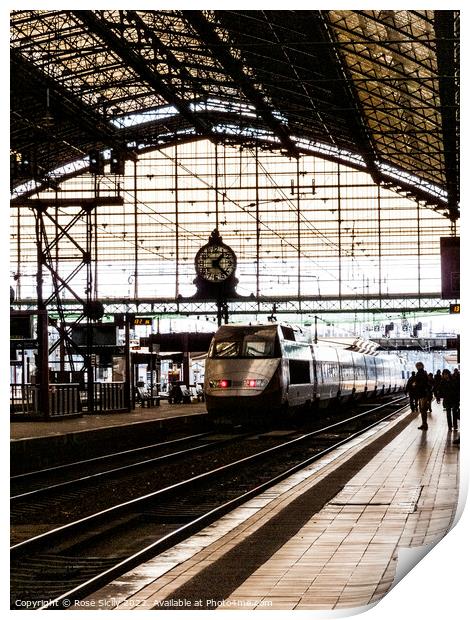 SNCF TGV train entering Bordeaux railway station France Print by Rose Sicily
