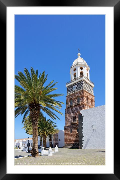 Colonial Flair in Teguise - the Old Capital of Lanzarote Framed Mounted Print by Gisela Scheffbuch