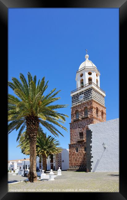 Colonial Flair in Teguise - the Old Capital of Lanzarote Framed Print by Gisela Scheffbuch