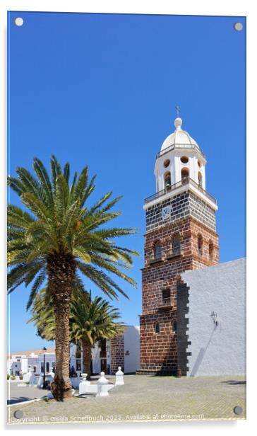 Colonial Flair in Teguise - the Old Capital of Lanzarote Acrylic by Gisela Scheffbuch