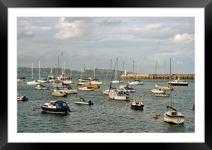 Brixham Outer Harbour Framed Mounted Print by graham young