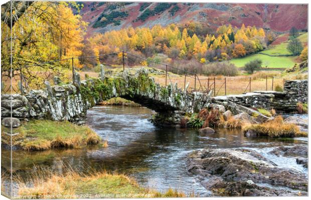 Slater Bridge in Autumn, Little Langdale Canvas Print by Photimageon UK