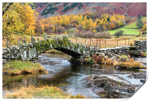 Slater Bridge in Autumn, Little Langdale Print by Photimageon UK