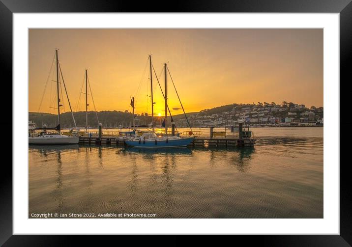 Serene Dartmouth Sunrise Framed Mounted Print by Ian Stone