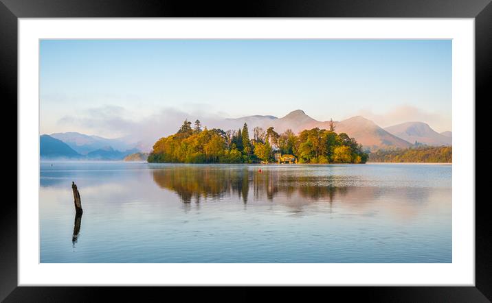 Boathouse Derwent Water Framed Mounted Print by Michael Brookes