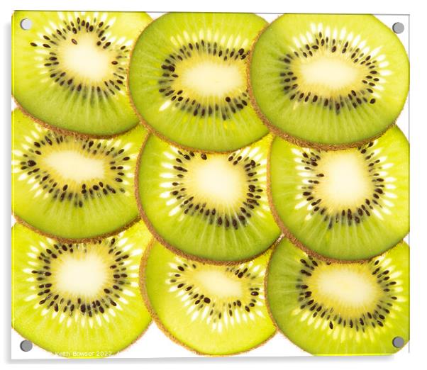 Kiwi fruit slices Acrylic by Keith Bowser