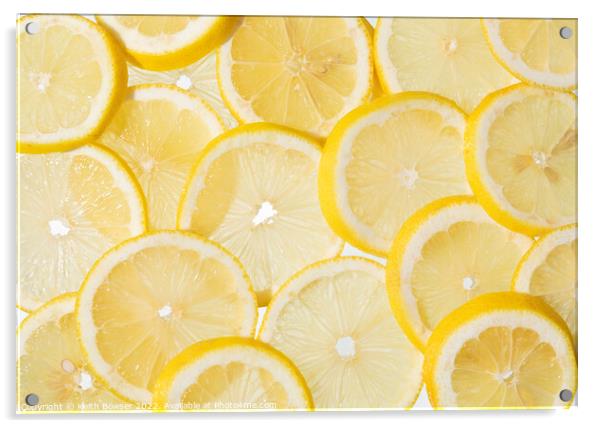 Slices of lemon in a random pattern  Acrylic by Keith Bowser