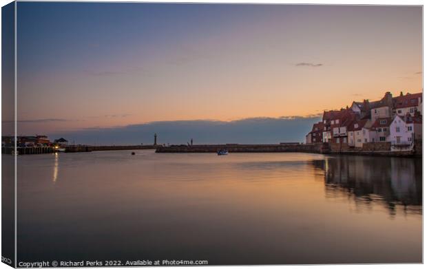 All calm at Whitby Canvas Print by Richard Perks