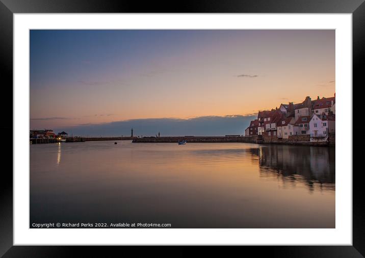 All calm at Whitby Framed Mounted Print by Richard Perks