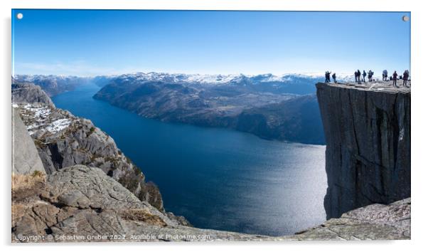 Preikestolen - The Pulpit Rock above Lysefjord Acrylic by Sebastien Greber