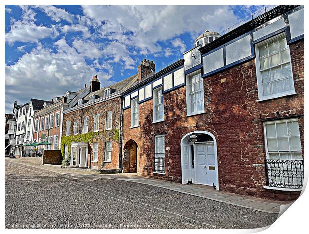 Exeter Cottages Print by Graham Lathbury