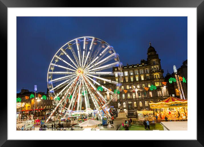 Ferris wheel at the Christmas funfair George Square Glasgow Scotland UK Framed Mounted Print by Rose Sicily
