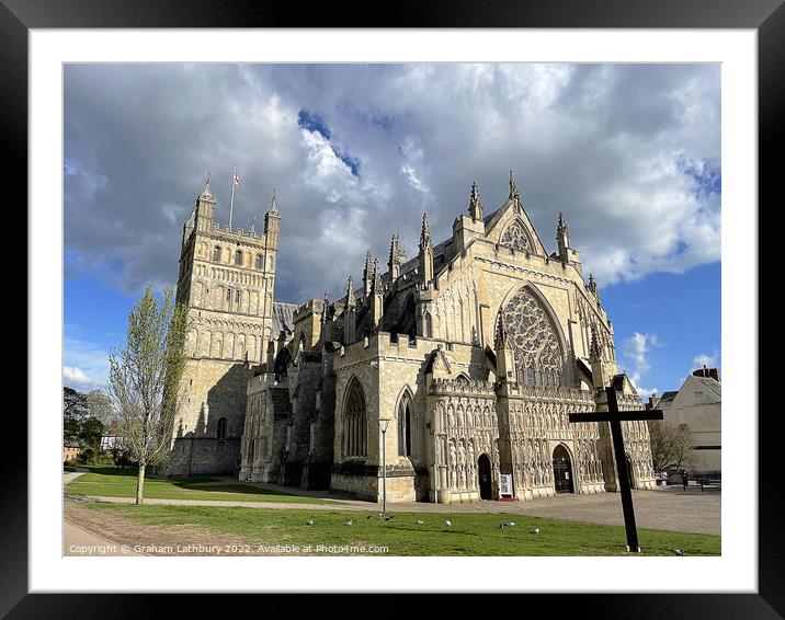 Exeter Cathedral Framed Mounted Print by Graham Lathbury