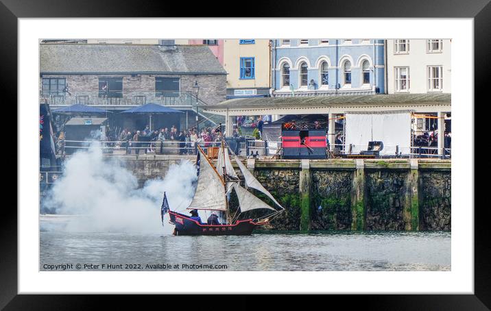 The Pirates Attack Brixham Harbour  Framed Mounted Print by Peter F Hunt