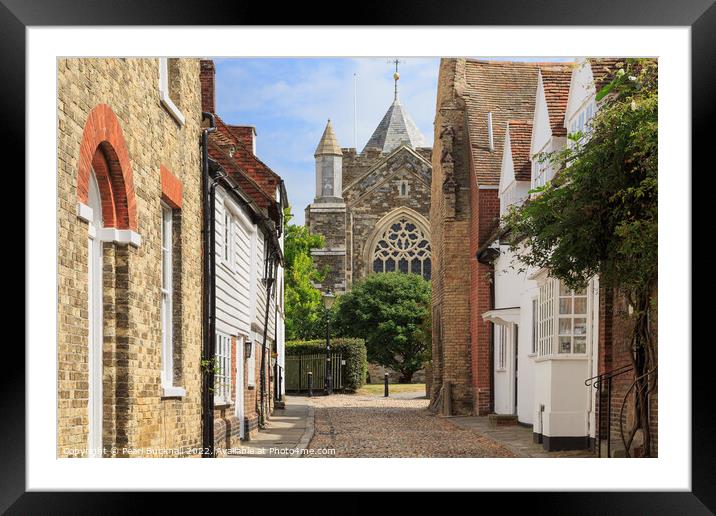 Cobbled Street in Rye East Sussex Framed Mounted Print by Pearl Bucknall