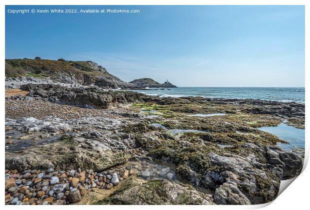 Beautiful natural Bracelet Bay the Gower Print by Kevin White