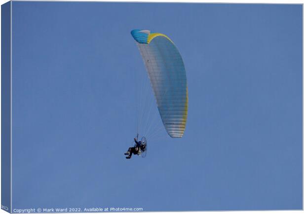 Paramotoring in Pevensey. Canvas Print by Mark Ward