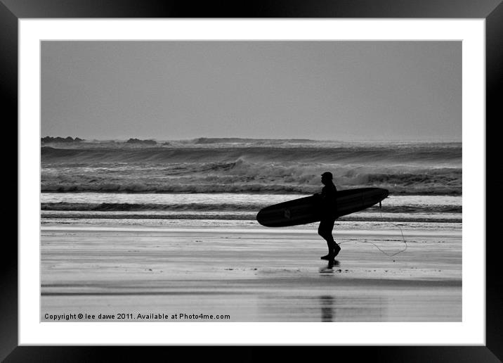 Black and White Surfer Framed Mounted Print by Images of Devon