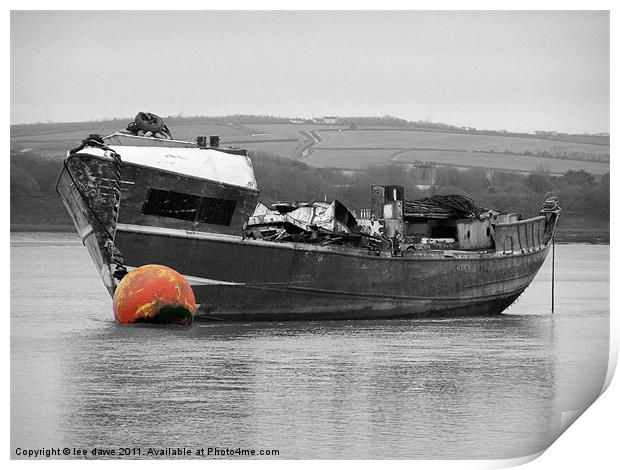 Ship Wreck In The River Taw Print by Images of Devon