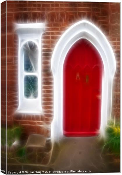 Red door and a window Canvas Print by Nathan Wright