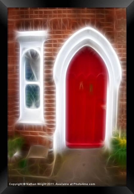 Red door and a window Framed Print by Nathan Wright