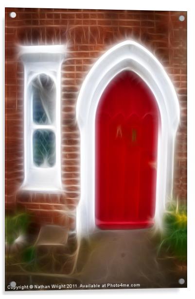 Red door and a window Acrylic by Nathan Wright
