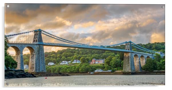 Menai Suspension Bridge, Anglesey Acrylic by Jim Monk